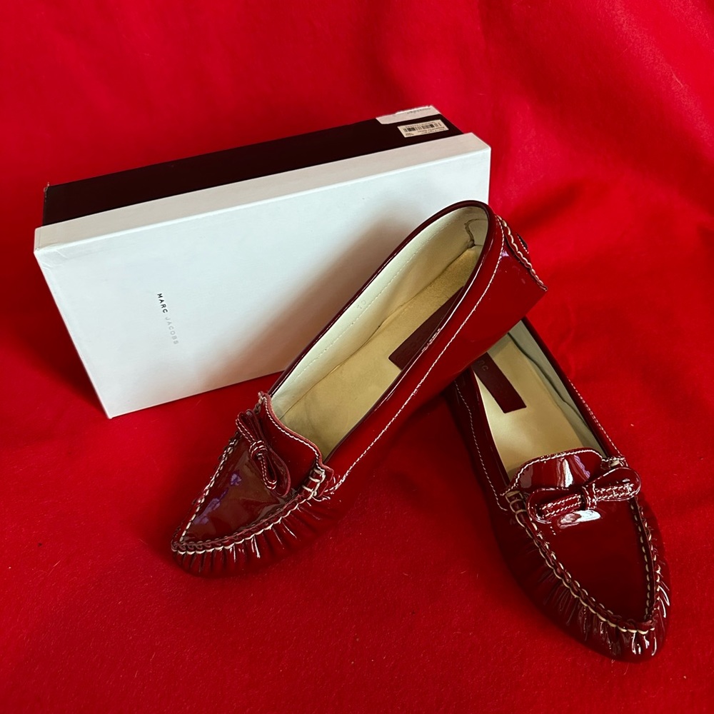Marc Jacob’s dark red patent leather loafer.  Size 10.